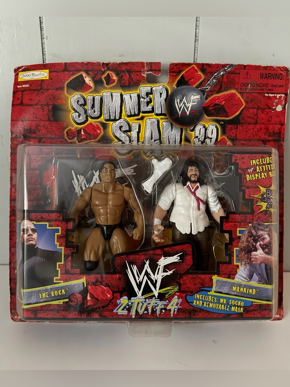 Vintage 1999 WWF Summer Slam ‘99 2 Tuff 4 The Rock Vs Mankind Action Figures NIB